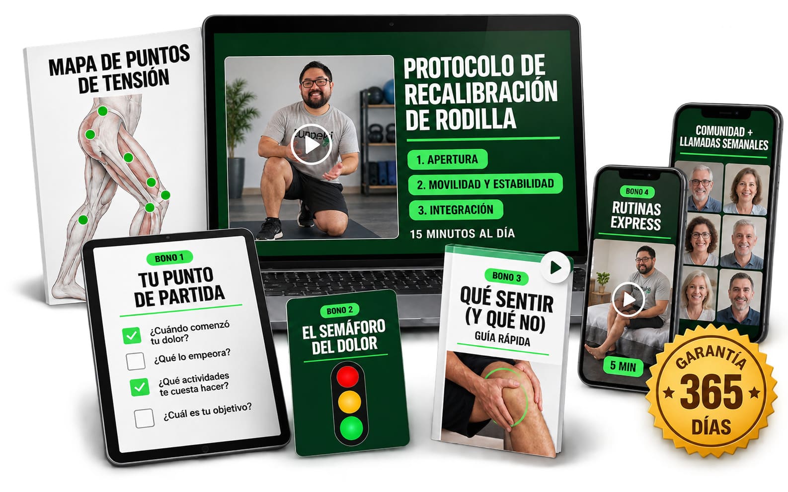 Protocolo de Recalibración Neural de Rodilla: programa principal, comunidad y 4 bonos
