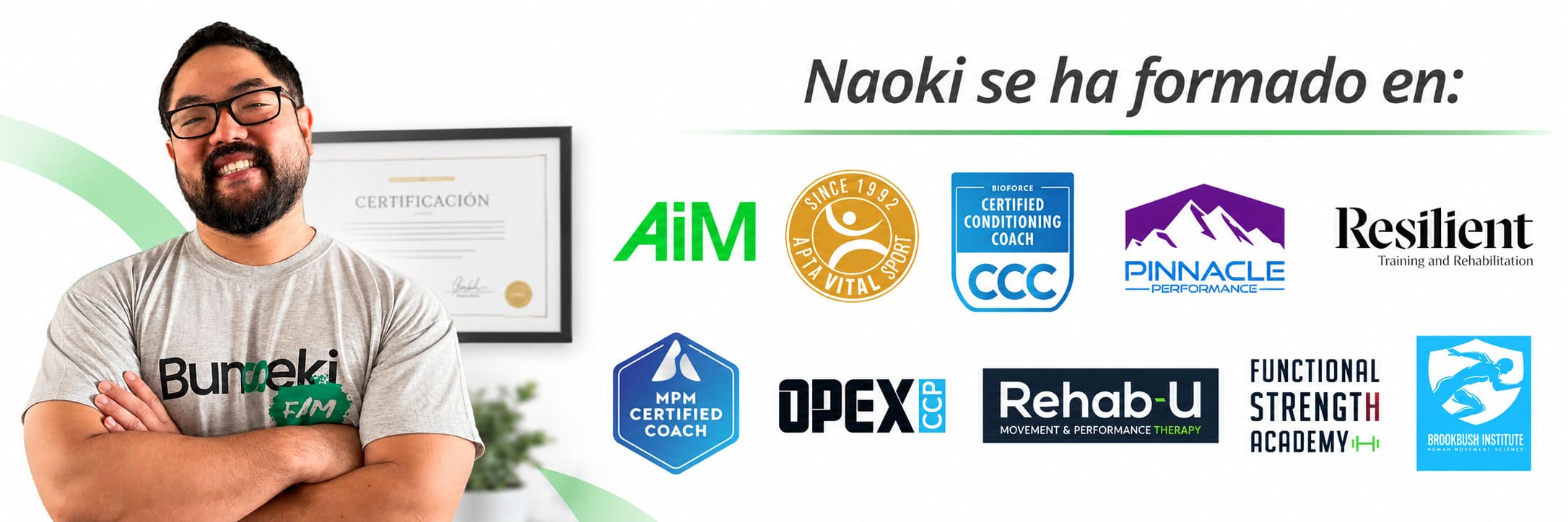 Naoki y sus certificaciones de fitness